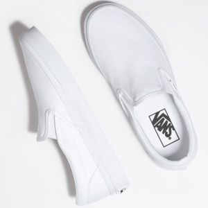 Women’s White Slip On Vans Size 7.5